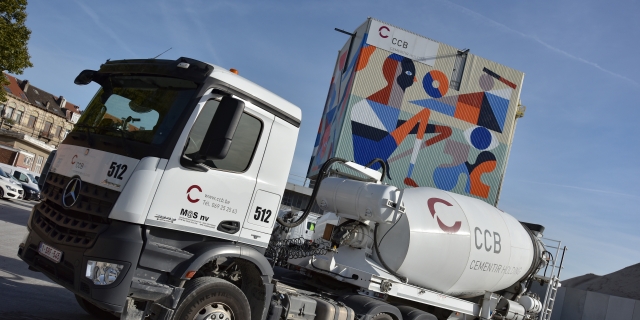 Ready-mixed concrete truck in Bruxelles, Belgium